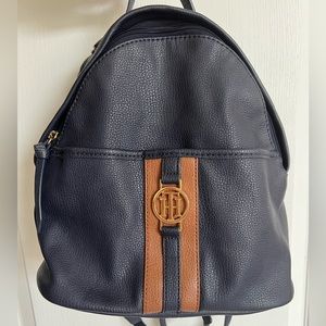 Tommy Hilfiger back pack. Original Blue, Brown with Gold details.